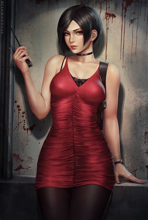 Sciamano240 Ada Wong Capcom Resident Evil Resident Evil 2 Wall Commentary Highres 1girl
