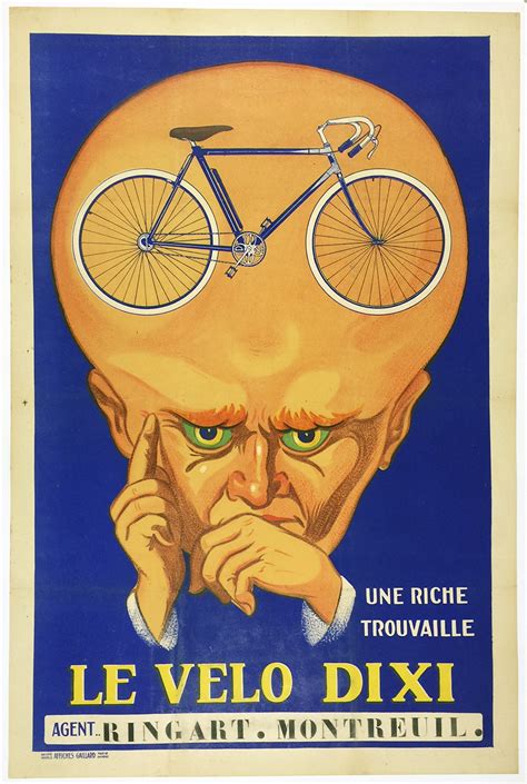 Le Velo Dixi Original Vintage French Bicycle Poster Cycling Posters