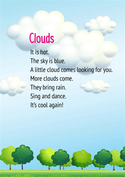 Clouds Poem In English For Class 1 Kids Free Poem Pdf Inside