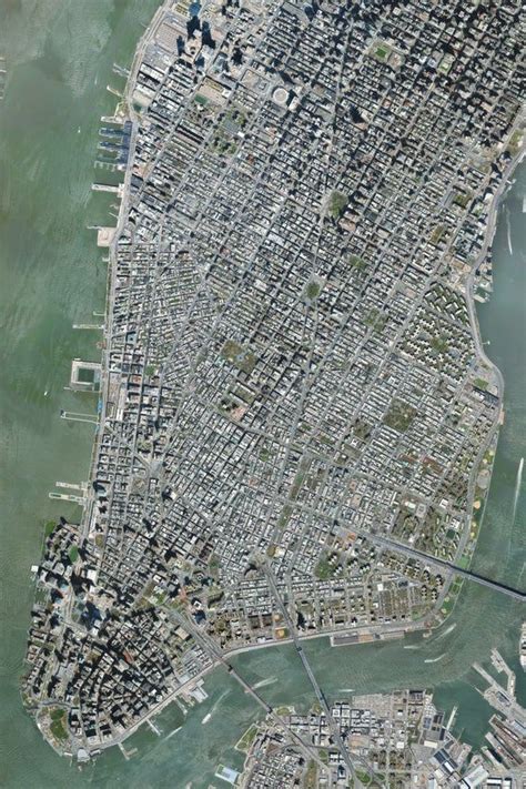 New York City Aerial Map Lower Manhattan Aerial Image Etsy Aerial