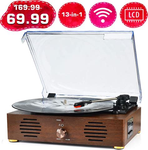 Record Player Turntable With Speakers 13 In 1 Wireless