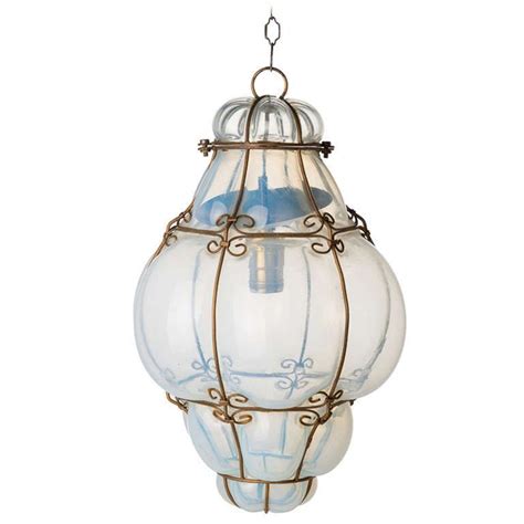 Vintage Hand Blown Seguso Murano Glass Cage Pendant Light From A Unique Collection Of Antique