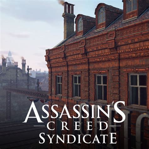 An Image Of A Building With The Words Assassins Greed Syndicate On It