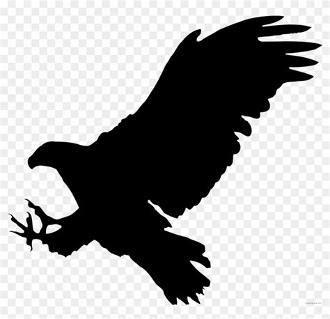 Eagle Silhouette Animal Free Black White Clipart Images Bird Of Prey