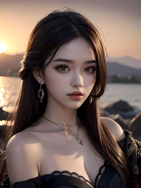Best Quality Masterpiece Ultra High Res Photorealistic1 1girl Offshoulder Deep Shadow