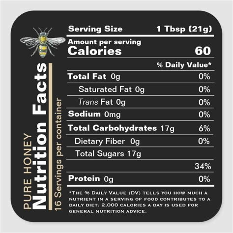 Honey Nutrition Facts Label Black Bee Artofit