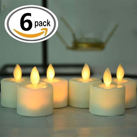 Pack Of 6 Warm White Led Flameless Candles Battery Operated Dancing