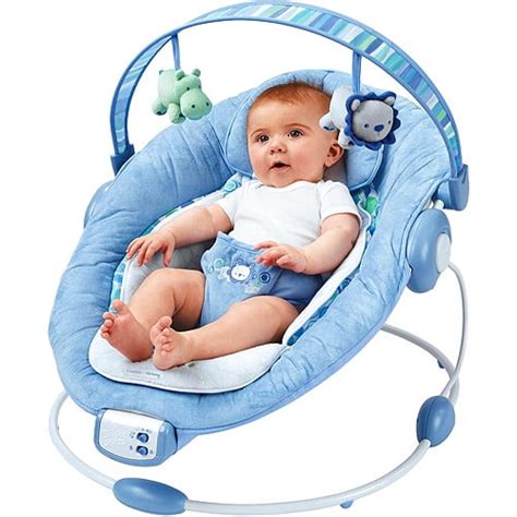 Bright Starts Comfort And Harmony Cradling Bouncer Blue Pebbles