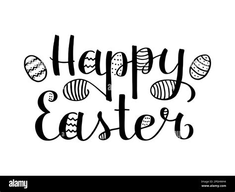 Happy Easter Lettering Modern Brush Ink Calligraphy The Letters Are