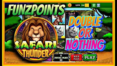 Double Or Nothing Funzpoints Safari Thunder Online Slots Win Real Money Youtube