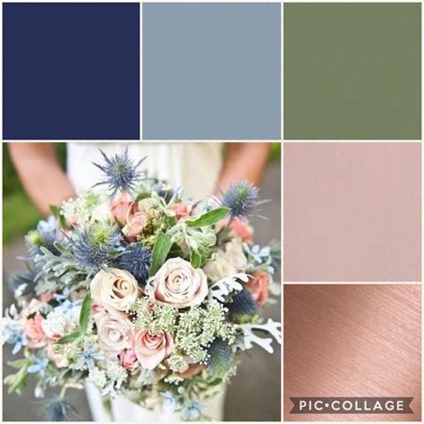 Navy Blue Dusty Blue Sage Dusty Pink And Rose Gold Wedding Sage