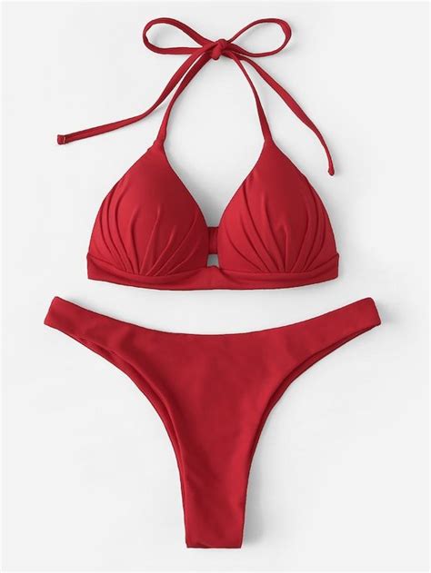 self tie plain bikini set bikinis cheeky bikinis bikini set