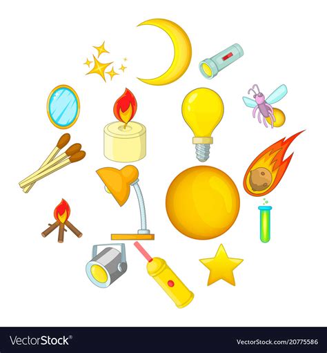 Find & download free graphic resources for design. Sources of light icons set cartoon style Vector Image