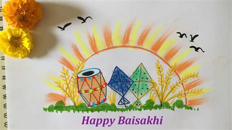 Baisakhi Drawing Easy How To Draw Happy Vaisakhi Festival Youtube