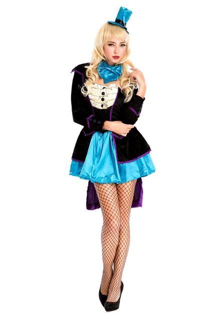 Sexy Mad Hatter Halloween Costume In Wonderland Costume Women Adult Magician Costumes Cosplay
