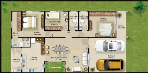 Plano De Casa De Un Piso Y Tres Dormitorios 002 Construye Hogar