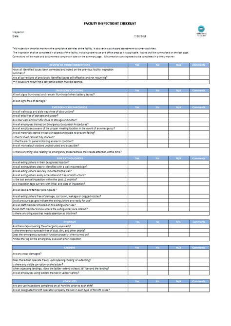 Having a property inspection checklist is definitely an crucial device for any new homebuyer. proIsrael: Warehouse Safety Inspection Checklist Template