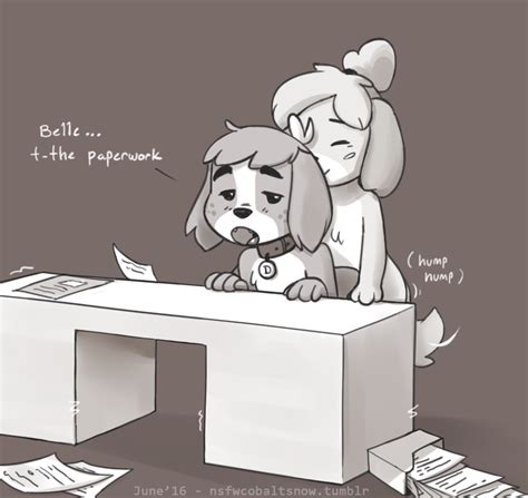 Rule 34 All Fours Ambiguous Gender Animal Crossing Canine Desk Digby