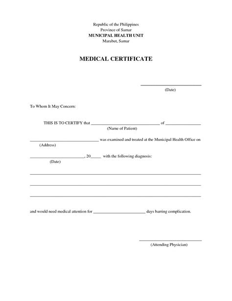Hospital Medical Certificate Format Pdf Frame Certificates