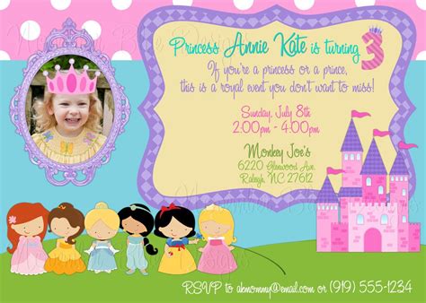 Disney Princess For Girl Birthday Invitations Ideas Bagvania Free