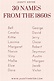 Thirty Female and Thirty Male names from the 1860s. | Victorian names ...