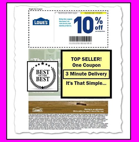Cool 1x One Lowes 10 Off Printable Coupon Valid For In Store Use