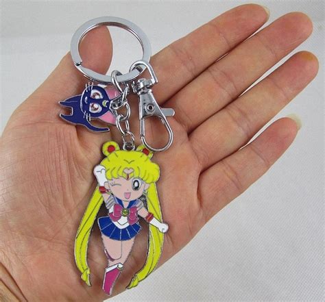 Sailor Moon Keyring Keychain Metal Alloy Key Ring Chain Luna Tsukino