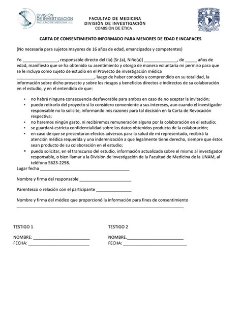Carta De Consentimiento Informado Formatos Y Ejemplos Para Imprimir