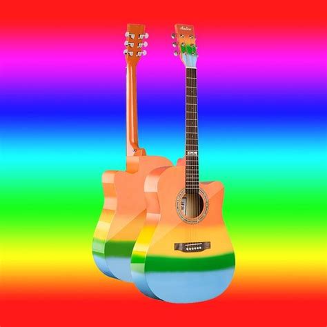 Best Choice Rainbow 41 Inch Full Size Beginner Acoustic Cutaway Guitar