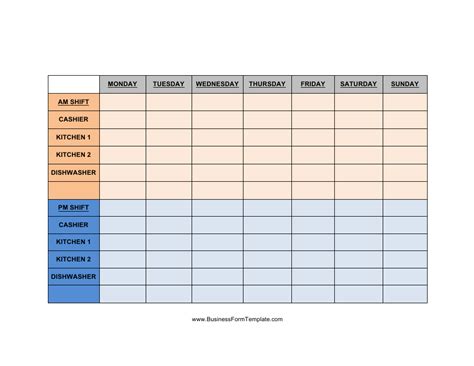 Shift Schedule Template Download Printable Pdf Templateroller