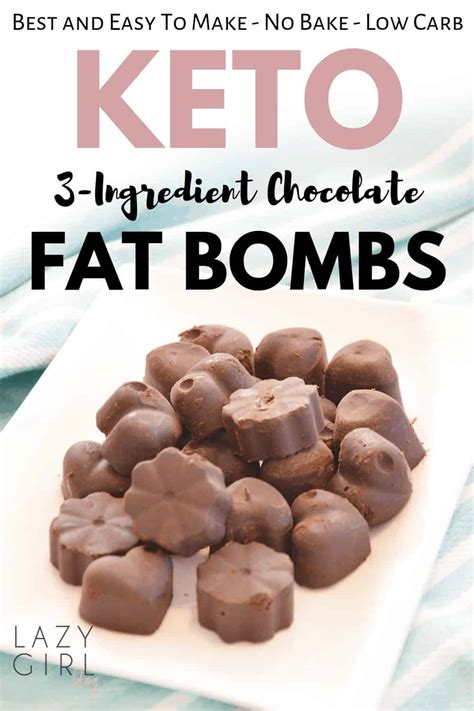 3 Ingredient Chocolate Keto Fat Bombs Low Carb Vegan Lazy Girl