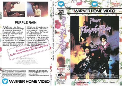 Purple Rain Vhs Instick Warner Home Video Skyl Köp På Tradera