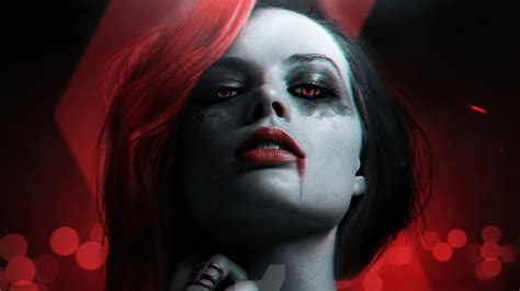 Download Red Eyes Red Hair Lipstick Harleen Quinzel Harley Quinn Actress Australian Celebrity