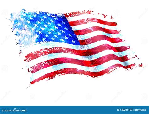 Stars And Stripes American Flag Painting Stock Vector Illustration Of