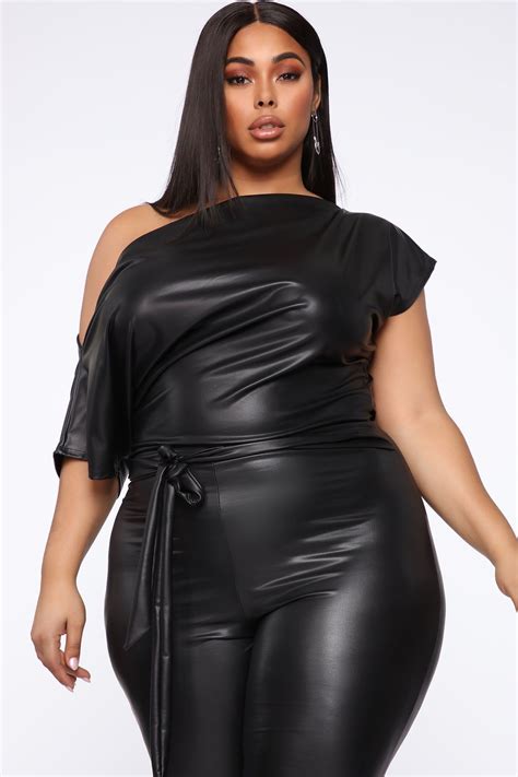 Womens Want You Back Pu Jumpsuit In Black Size 1x By Fashion Nova In