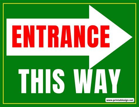 Entrance This Way Sign Free Download