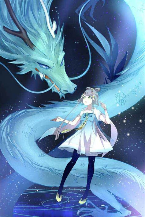 Anime Girl With A Blue Dragon Manga Anime And Fan Art