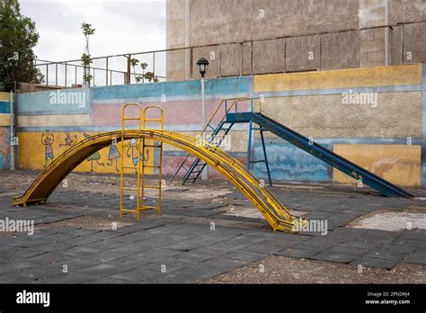 Run Down Slide On Old Playground Damascus Syria Stock Photo Alamy