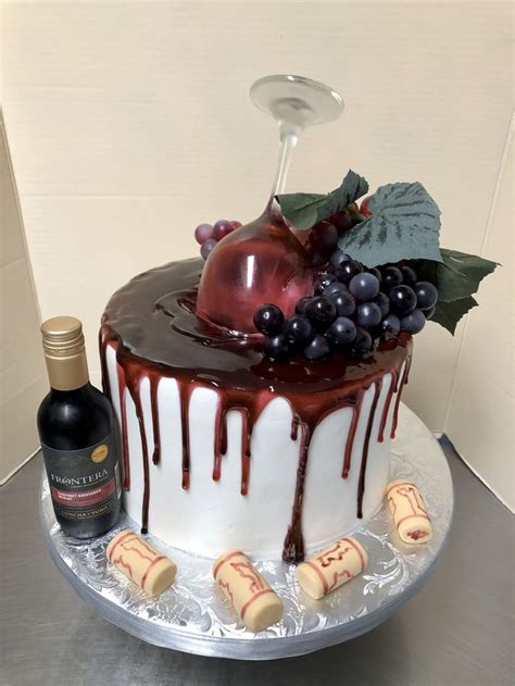 Wine Theme Birthday Cake Bolos De Aniversário Idéias De Bolo De