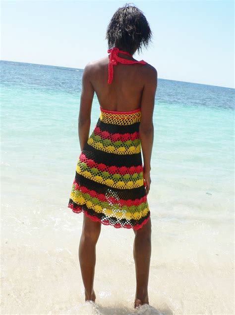 Handmade Crochet Dress Jamaican Colors By Etsy Pickture
