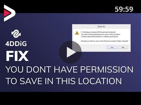 Fixed How To Fix You Dont Have Permission To Save In This Location Windows In