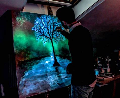 Glow In The Dark Paint Reveals Surprises In Paintings When Lights Go Out