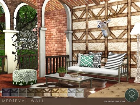 The Sims Resource Medieval Walls By Pralinesims • Sims 4 Downloads