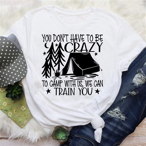 Short Sleeved Crazy Camping Graphic T Shirt Size S 3x In 2021 Camping