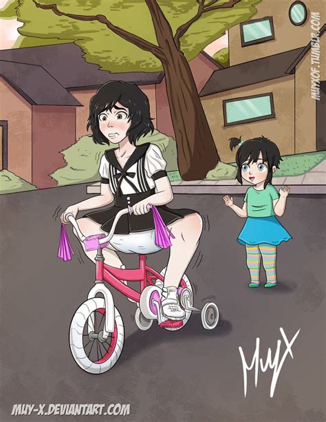 Learning To Bike Commission By Muy X On Deviantart Diaper Captions Baby Diapers Sizes Diaper