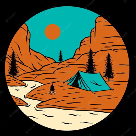 premium vector vintage camping illustration