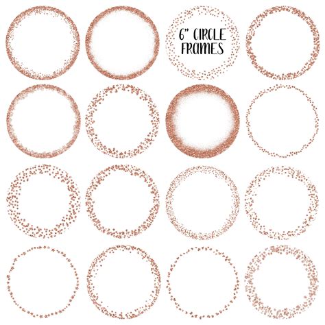 Rose Gold Glitter Frames And Borders Png Clipart Bundle 78436