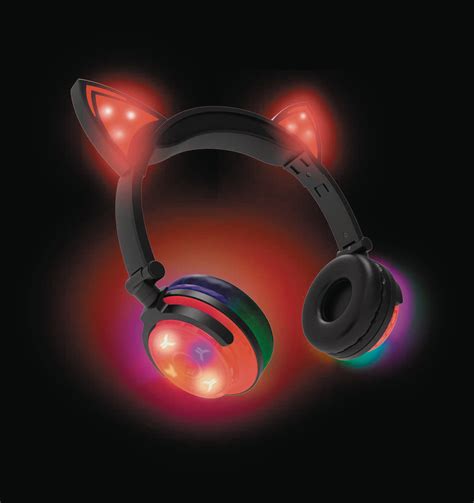 MAR192952 HYPE WIRELESS LED CAT EAR HEADPHONES RED Previews World