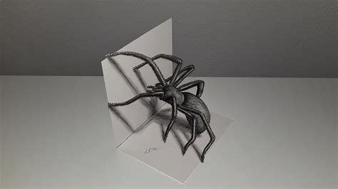 3d Spider Drawing Realistic Illusion Youtube