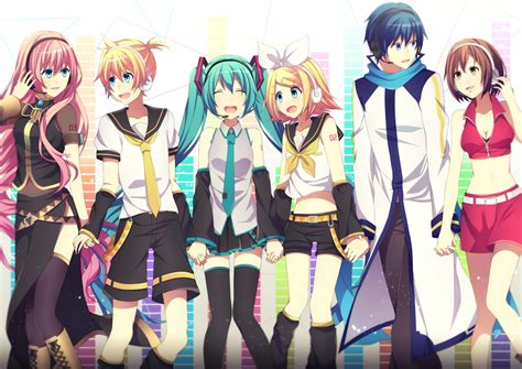 Group Hatsune Miku Kagamine Len Kagamine Rin Kaito Male Megurine Luka